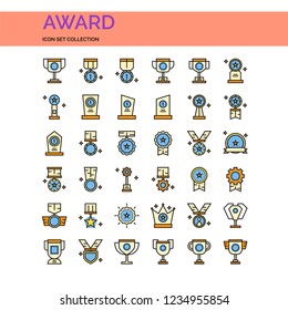 Award Icons Set. UI Pixel Perfect Well-crafted Vector Thin Line Icons. The illustrations are a vector.