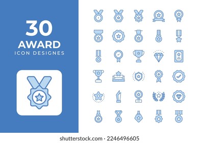 Award Icons Set vector design