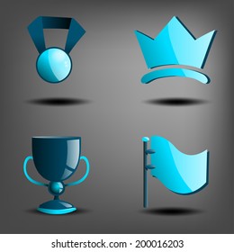 Award icons set. Vector illustration