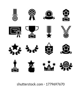 Award icons set, winner icon collection
