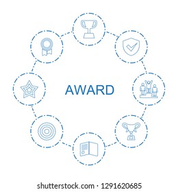 award icons. Trendy 8 award icons. Contain icons such as trophy, diploma, shield, medal, Star, ranking. award icon for web and mobile.