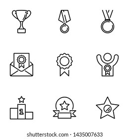 Award icons: vector set of prizes and trophy