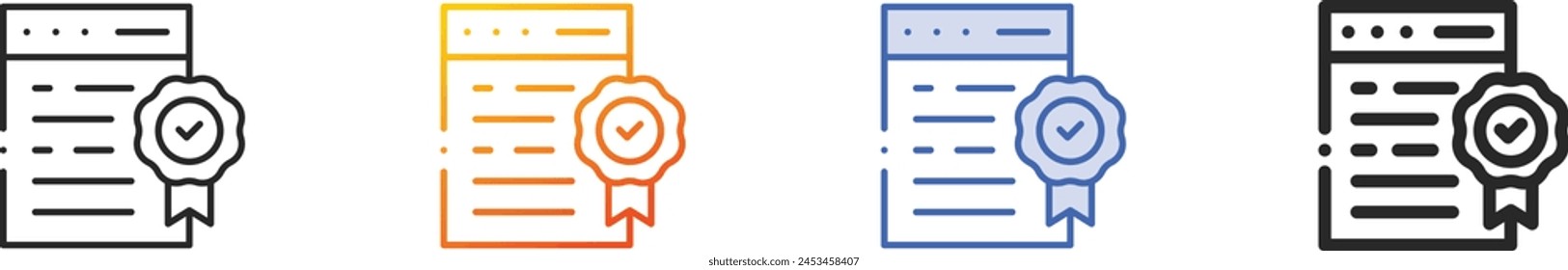 award icon.Thin Linear, Gradient, Blue Stroke and bold Style Design Isolated On White Background