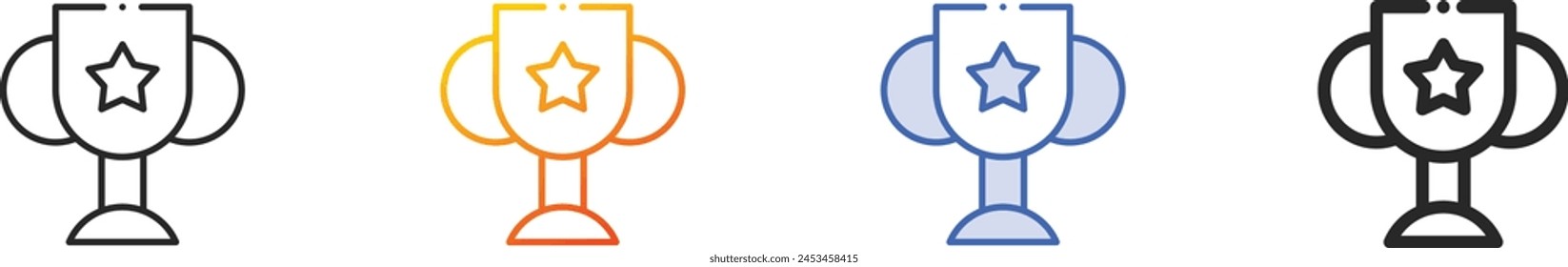 award icon.Thin Linear, Gradient, Blue Stroke and bold Style Design Isolated On White Background