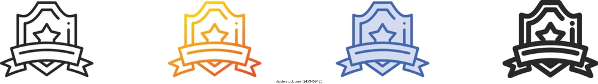 award icon.Thin Linear, Gradient, Blue Stroke and bold Style Design Isolated On White Background