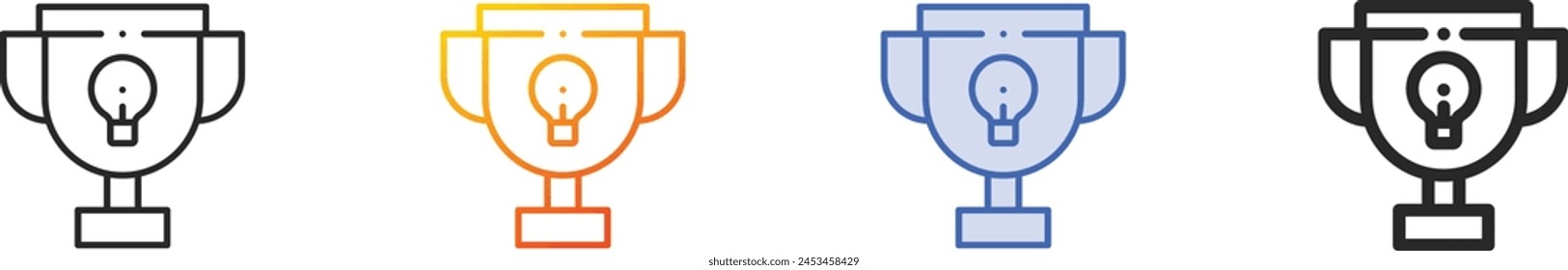 award icon.Thin Linear, Gradient, Blue Stroke and bold Style Design Isolated On White Background