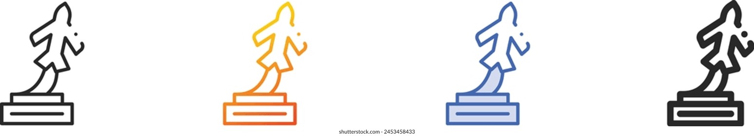 award icon.Thin Linear, Gradient, Blue Stroke and bold Style Design Isolated On White Background