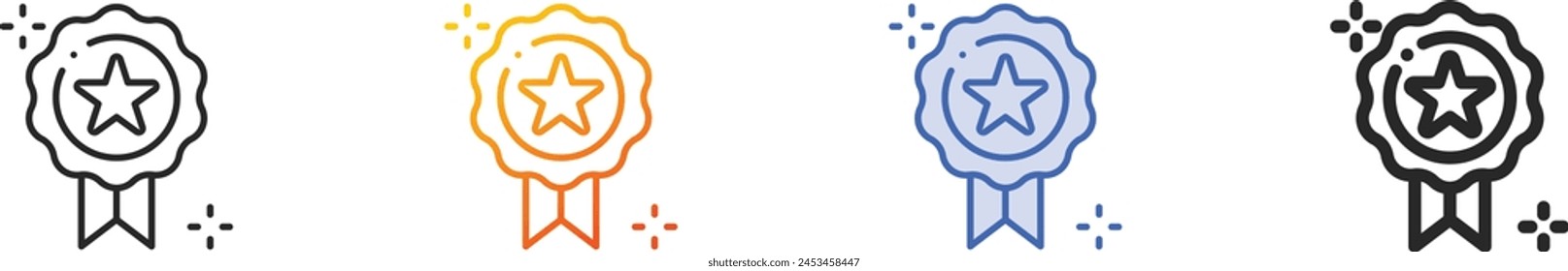 award icon.Thin Linear, Gradient, Blue Stroke and bold Style Design Isolated On White Background