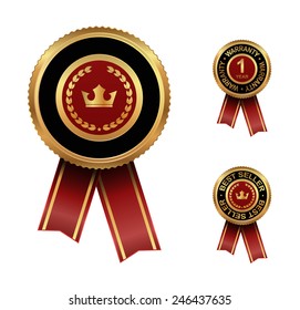 award label with crown design