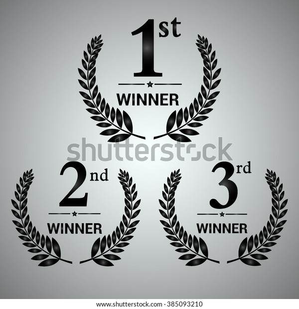 Award\
label of First, second and third winner. Vector\
set