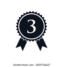 Award Label Of Third Winner Logo Badge Design Template. 3rd Place Winner Logo