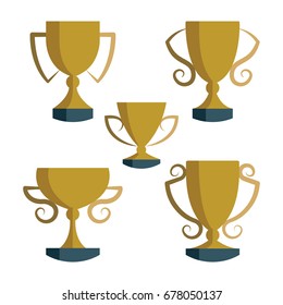 Award labels set with different prizes and rewards in vintage style isolated vector illustration.