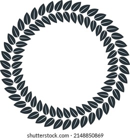 Award laurel decoration element. Laurel frame. First place award. Emblem for the winner. Flat vector illustration.