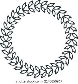 Ausgezeichnetes Dekorationselement. Laurel Rahmen. Preis an erster Stelle. Emblem für den Gewinner. Flache Vektorgrafik.
