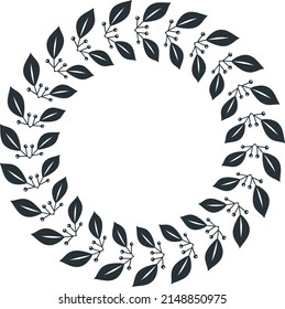 Award laurel decoration element. Laurel frame. First place award. Emblem for the winner. Flat vector illustration.