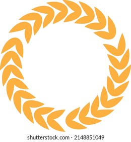 Award laurel decoration element. Laurel frame. First place award. Emblem for the winner. Flat vector illustration.