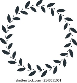 Award laurel decoration element. Laurel frame. First place award. Emblem for the winner. Flat vector illustration.