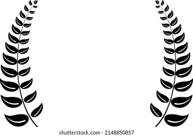 Award laurel decoration element. Laurel wreath. First place award. Emblem for the winner. Flat vector illustration.