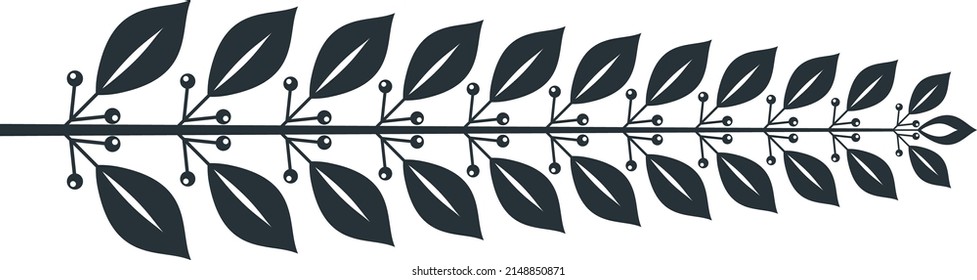 Award laurel decoration element. Laurel wreath. First place award. Emblem for the winner. Flat vector illustration.