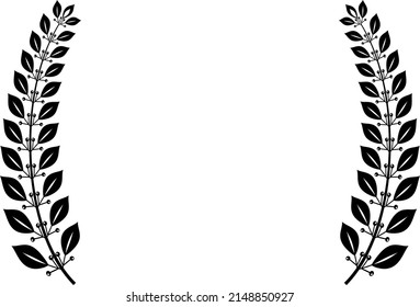 Award laurel decoration element. Laurel wreath. First place award. Emblem for the winner. Flat vector illustration.