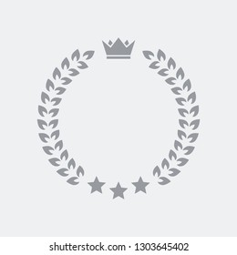 Award laurel icon with crown and stars
