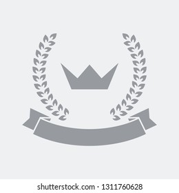 Award laurel icon flat