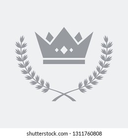 Award laurel icon flat