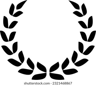 Award laurel wreath. Leaves victory frame. Floral branch border.