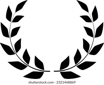 Award laurel wreath. Leaves victory frame. Floral branch border.