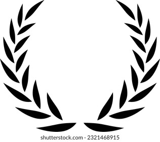 Award laurel wreath. Leaves victory frame. Floral branch border.