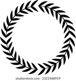 Award laurel wreath. Leaves victory frame. Floral branch border.