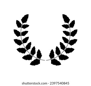 Award laurel wreath. Leaves victory frame. Floral branch border. Champion winner branch logo. Vector illustration isolated on white background.