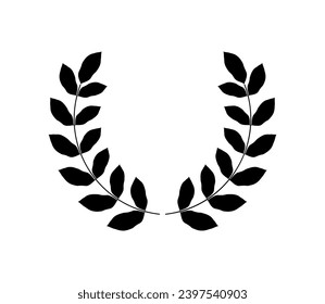 Award laurel wreath. Leaves victory frame. Floral branch border. Champion winner branch logo. Vector illustration isolated on white background.