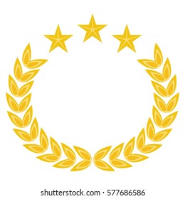 Award with laurel wreath and star. 