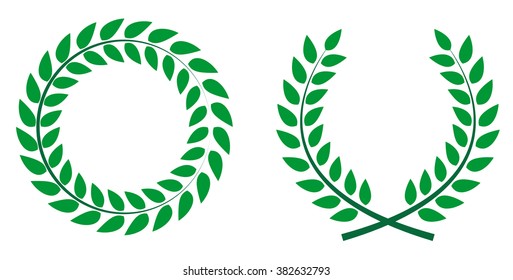 Award Laurel Wreath. Winner Leaf label,  Symbol of Victory. Vector Illustration EPS10