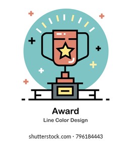 Award Line Color Icon
