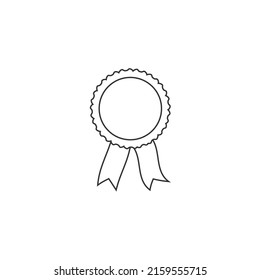 Award line icon with 1, vector illustration flat sign