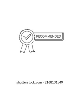 Award line icon with 1, vector illustration flat sign