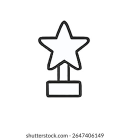 Award Line Icon 16: Hand Holding Trophy and Winning Moment Outline