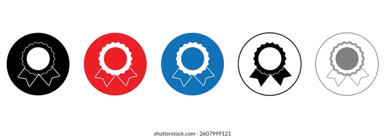 Award line icon vector set. Award badge or winning prize ribbon flat vector icon for apps and websites .Vector Illustration .EPS 10 .