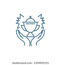 Award line icon concept. Award flat  vector symbol, sign, outline illustration.