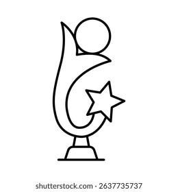 Award Line Icon. E-learning, Education, Teaching, Online Study Icons Editable Stroke Vector Illustration