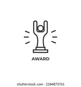icono de línea de premio. signo de estilo lineal para concepto móvil y diseño web. Icono de vector de contorno. Símbolo, ilustración del logotipo. Gráficos vectoriales