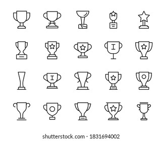 Award line icon set. Collection of vector symbol in trendy flat style on white background. Web sings for design.
