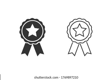 Award line icon set symbol vector on white background