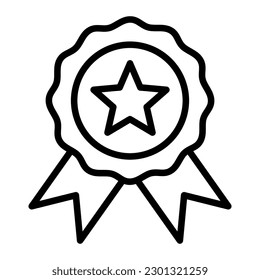 Award line icon vector design template and ilustration