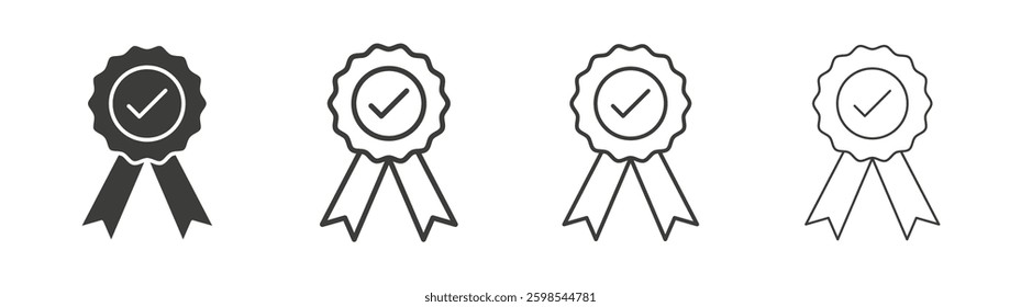 Award line icon vector illustration set.