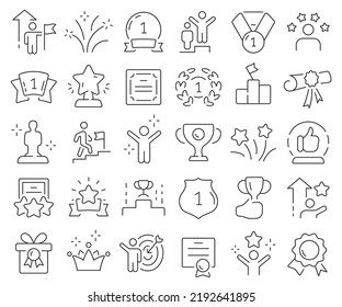 Award line icons collection. Thin outline icons pack. Vector illustration eps10