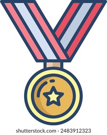 Award linear color illustration icon