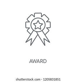 Award linear icon. Award concept stroke symbol design. Thin graphic elements vector illustration, outline pattern on a white background, eps 10.